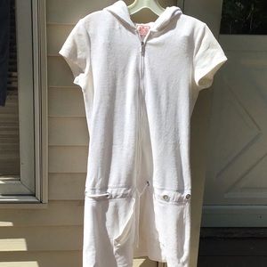 Juicy Couture White Hooded Swim Cover-Up